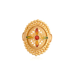 Royal Floral Gold-Tone Ring