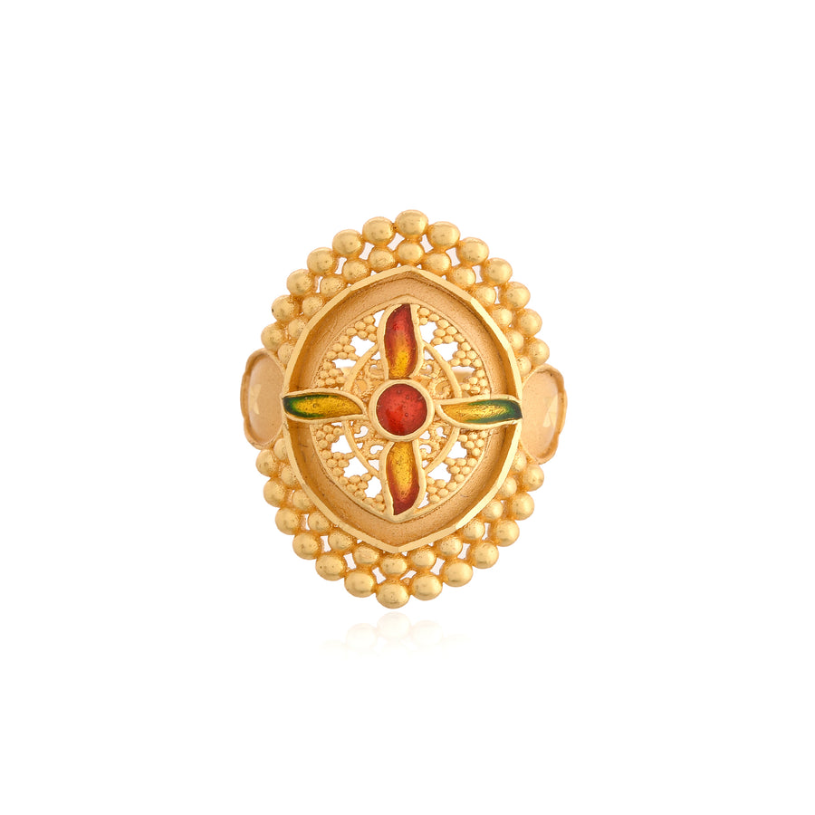 Royal Floral Gold-Tone Ring