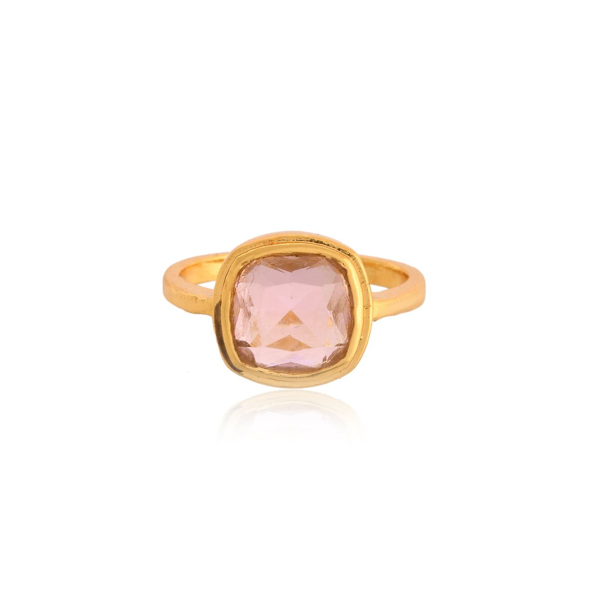Pink Stone Gold-Tone Ring