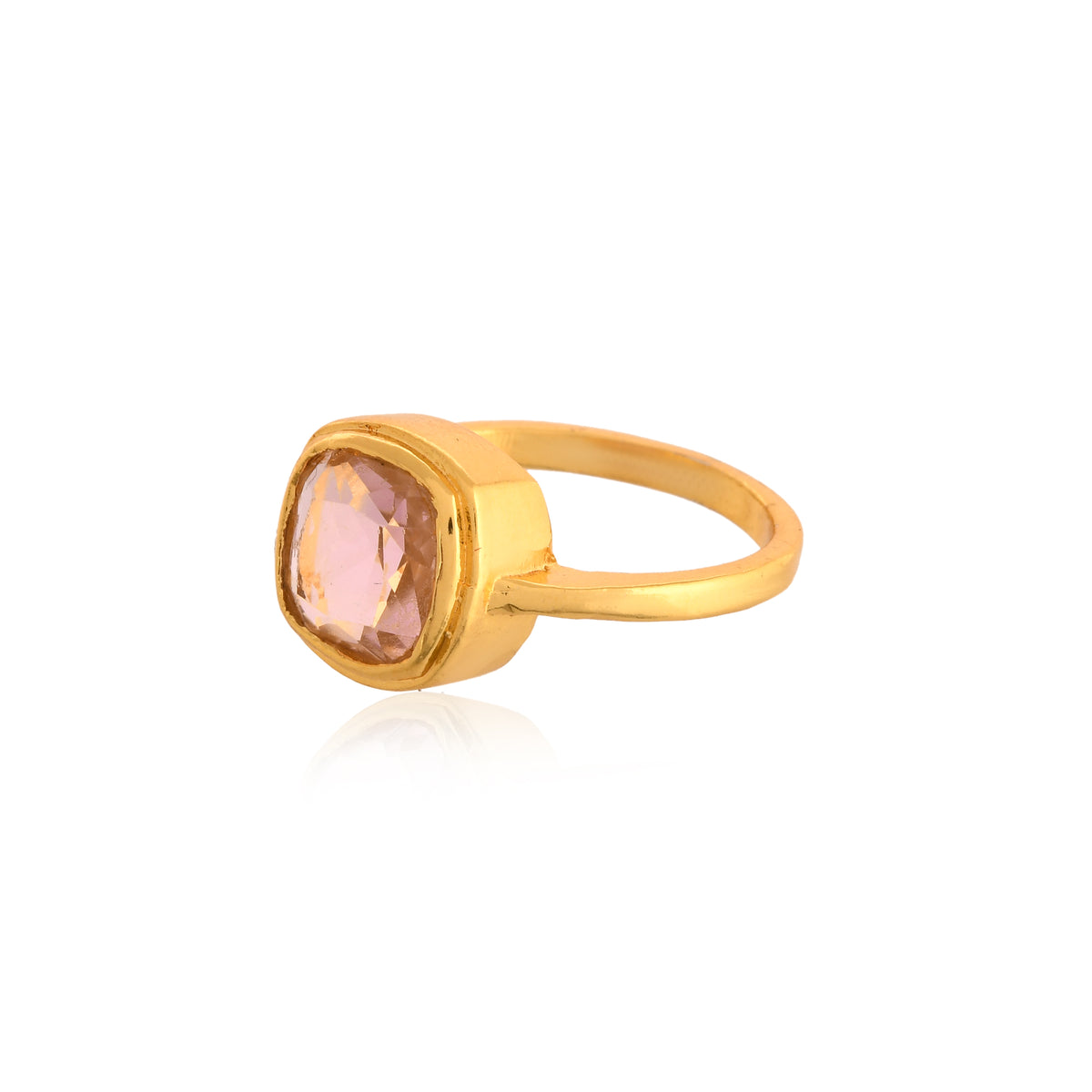 Pink Stone Gold-Tone Ring