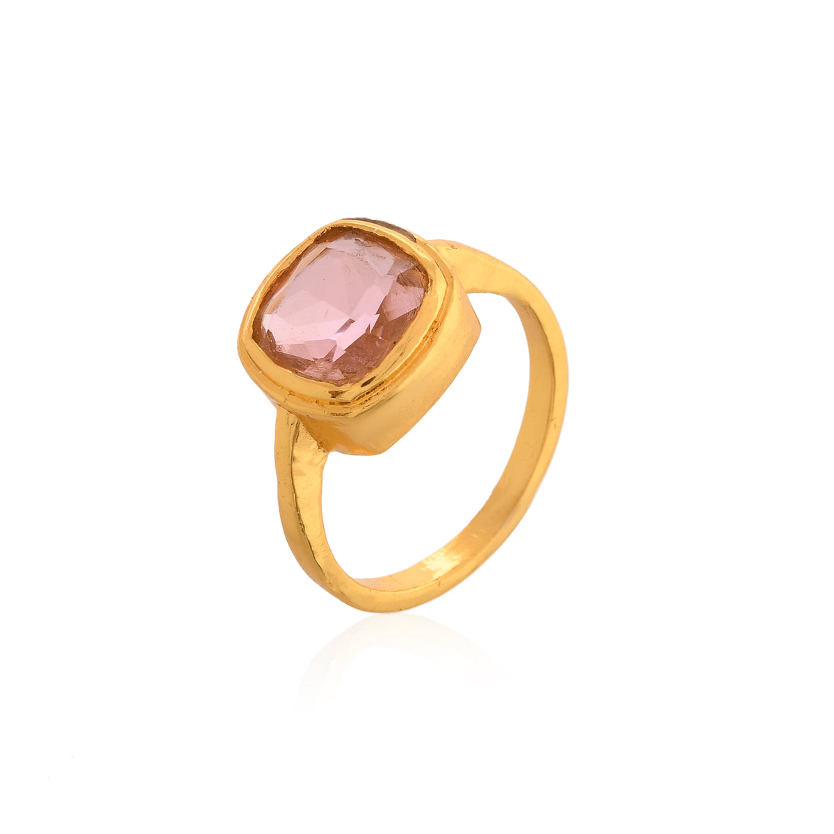 Pink Stone Gold-Tone Ring